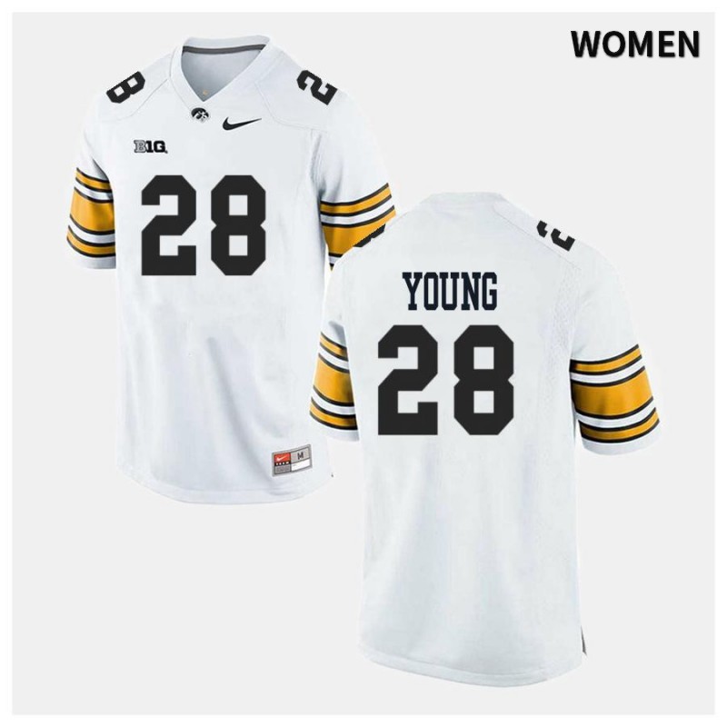 Women's Iowa Hawkeyes NCAA #28 Toren Young White Authentic Nike Alumni Stitched College Football Jersey EX34D36DW